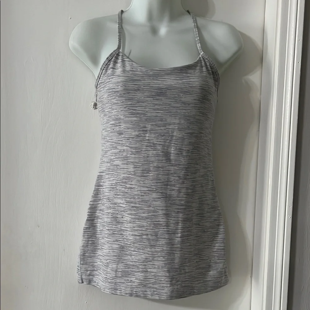 lululemon athletica Gray Striped Tank Top